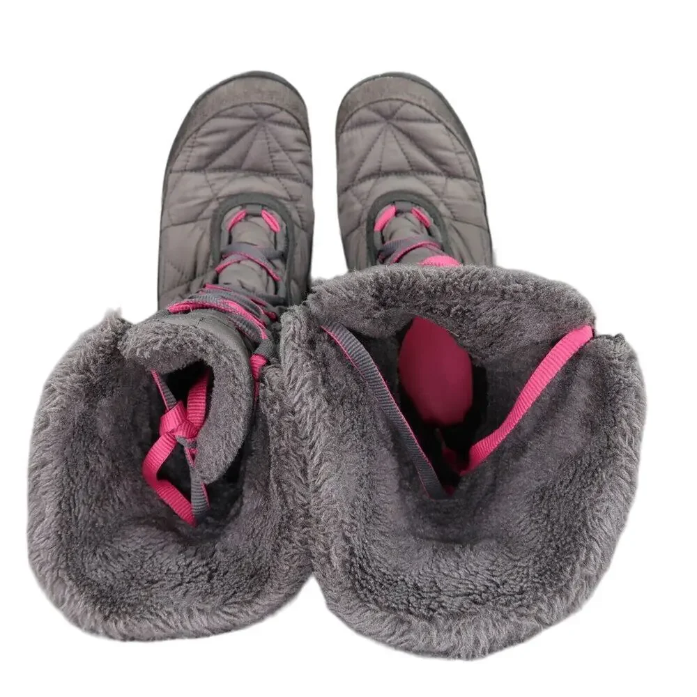 Columbia Shoes Youth 5 Boots Winter Snow Minx Waterproof Lace Up Insulated Grey